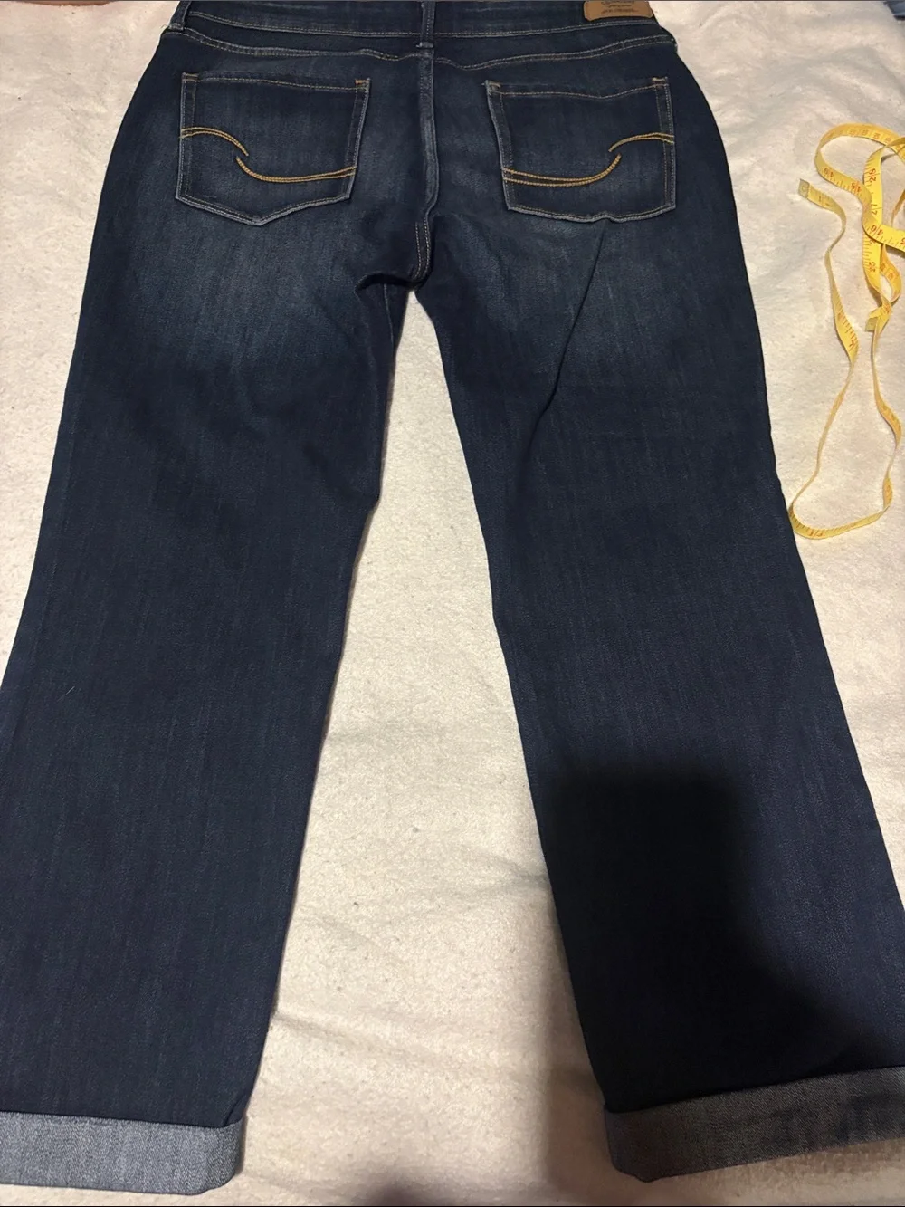 Levi Strauss Signature Modern Slim Cuffed Jeans Dark Wash Stretch Denim 34 x 24”
